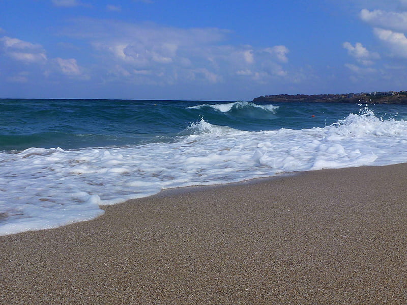 Blue Marine, beach, sea, summer, HD wallpaper