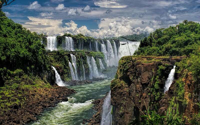 Nature, Waterfalls, Waterfall, , River, Iguazu Falls, HD wallpaper