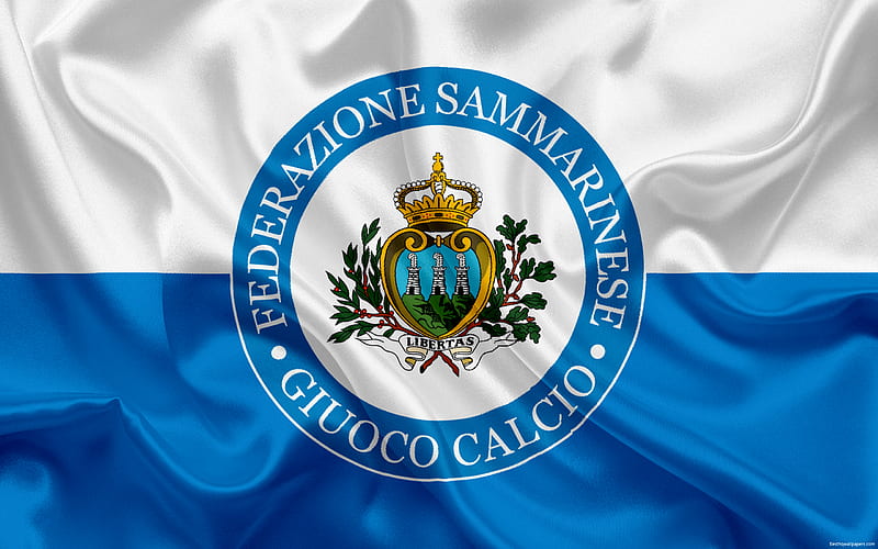 San Marino national football team, emblem, logo, football federation, flag, Europe, flag of San Marino, football, World Cup, HD wallpaper
