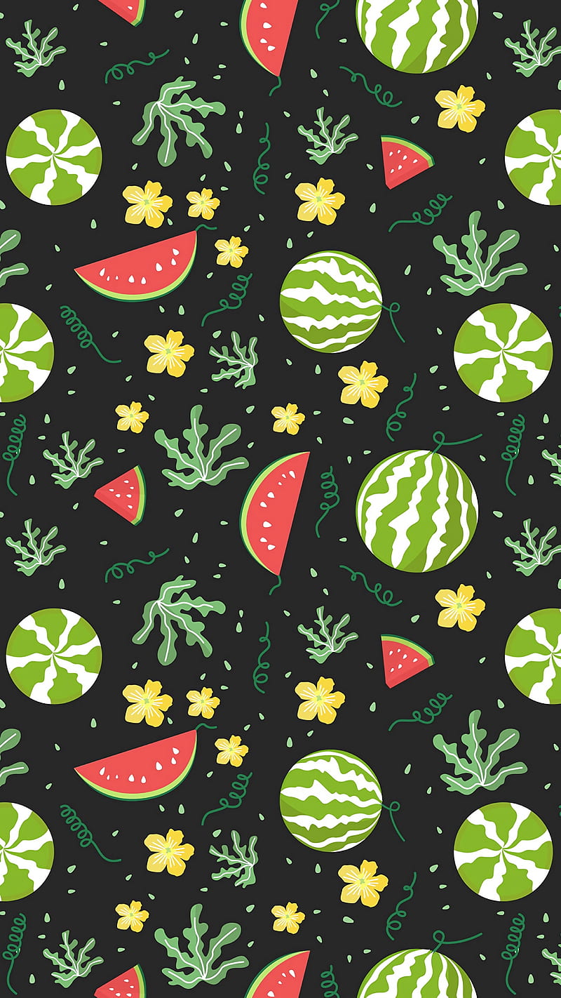 Watermelon Doodle , pattern, patterns, berries, watermelons, lockscreen, background, HD phone wallpaper