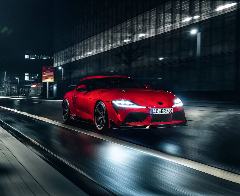 Toyota Gr Supra Sport Cars Road Night Reflection Headlights Vehicle Hd Wallpaper Peakpx