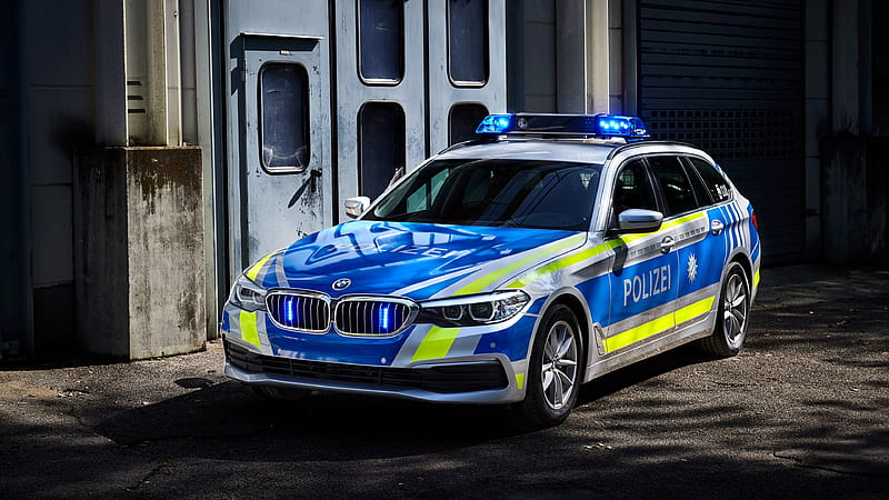 police cars, BMW 530d xDrive Touring, 2017 cars, german police, BMW, HD wallpaper