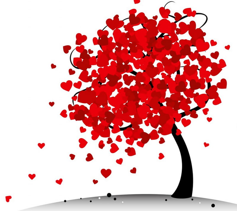 valentines tree, abstract, corazones, love, tree hearts, valentines day, vday, HD wallpaper