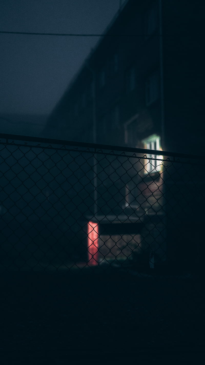fence, dark, night, darkness, HD phone wallpaper