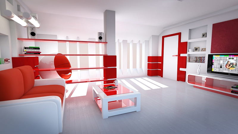 Interior Design (( Red )), kush, harshal, piyush, shubham, sheetal, HD wallpaper