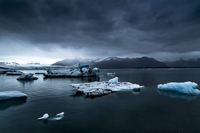 glacier near body of water, HD wallpaper