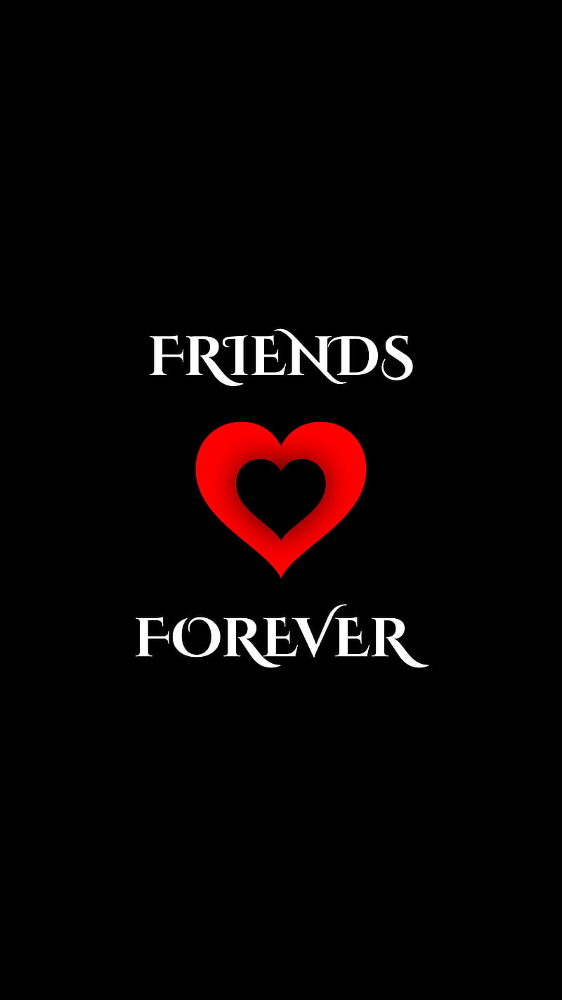 Friends Forever, black, feelings, friendship, corazones, love, red ...