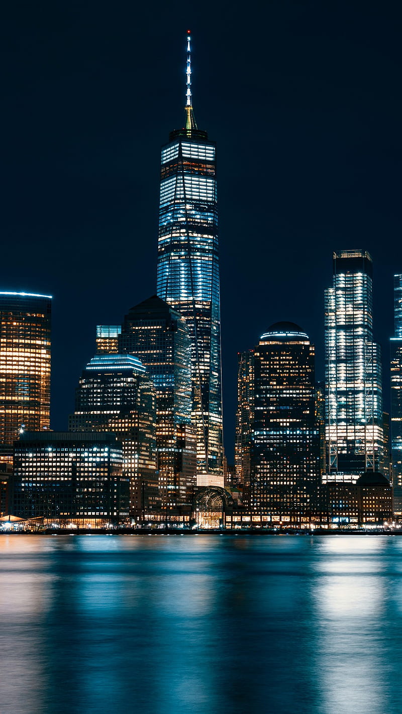 Jersey City Night, lights, newyork, HD phone wallpaper
