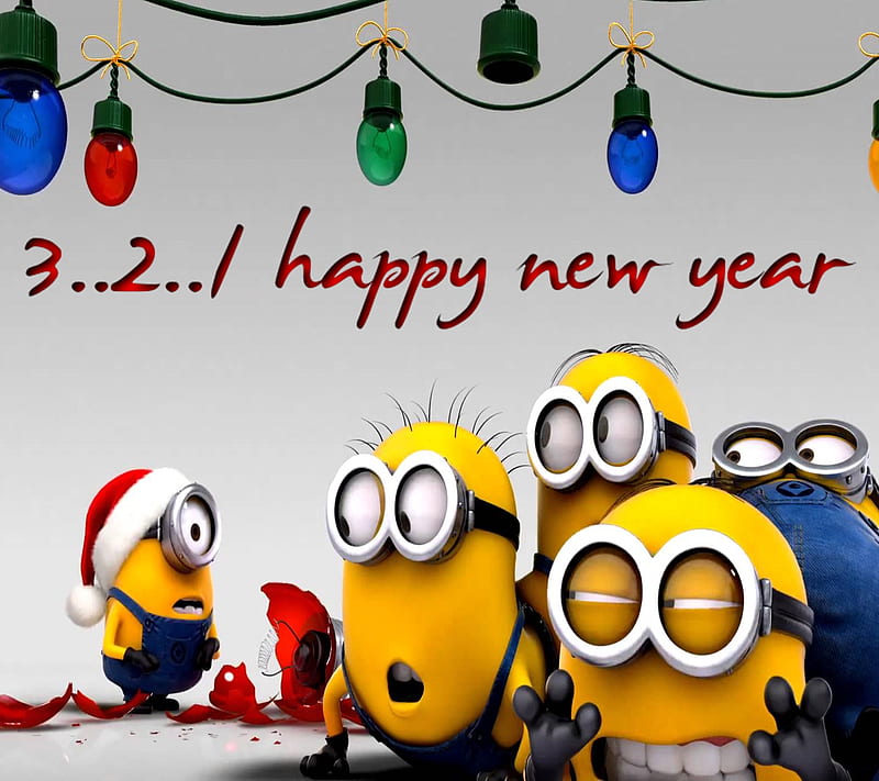 Happy New Year, minions, HD wallpaper