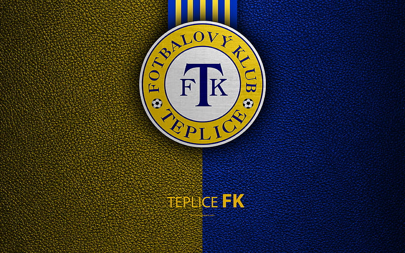 FK Teplice Czech football club, Teplice logo, emblem, leather texture, Teplice, Czech Republic, soccer, 1 Liga, Czech football championship, HD wallpaper