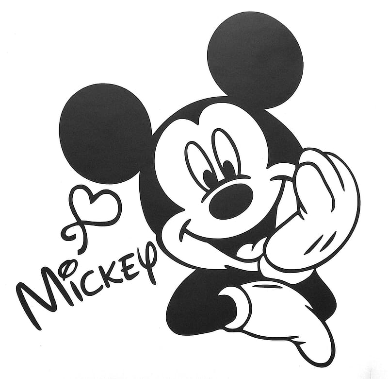 Mickey Mouse Disney Inspired Car Body Window Bumper Vinyl, Black and White Mickey Mouse, HD wallpaper