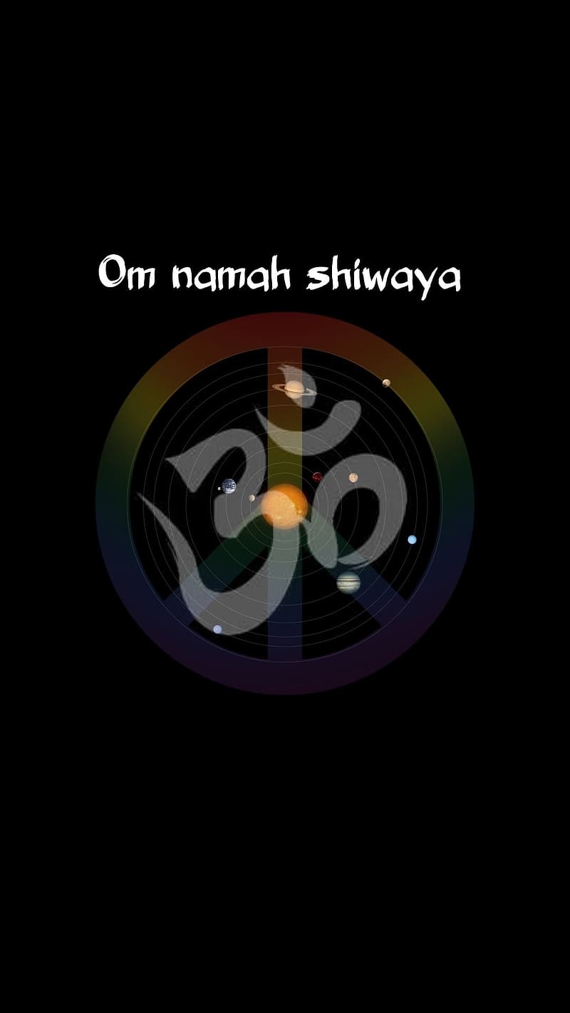 Om Namah Shivaya Om In Capiital, om namah shivaya, black, god stuti, HD phone wallpaper