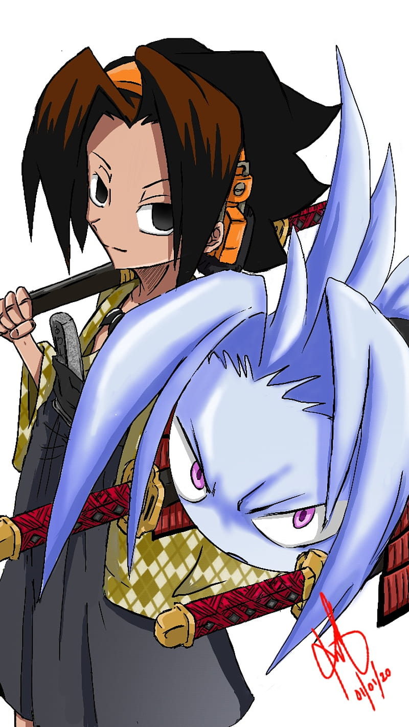 Shaman king, amidamaru, anime, cartoon, yoh asakura, HD phone wallpaper