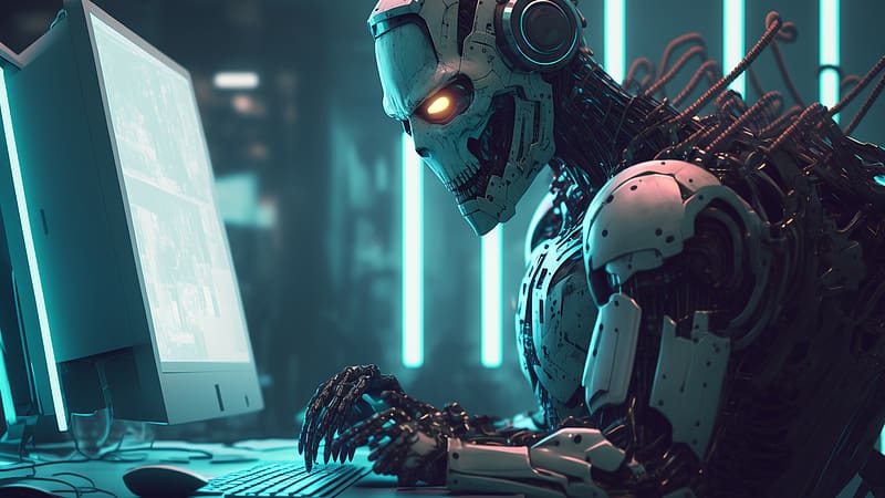 Working Robot Future 2023 AI Art, HD wallpaper