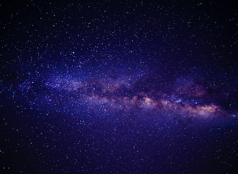 Blue Pink and White Andromeda Galaxy Way, HD wallpaper