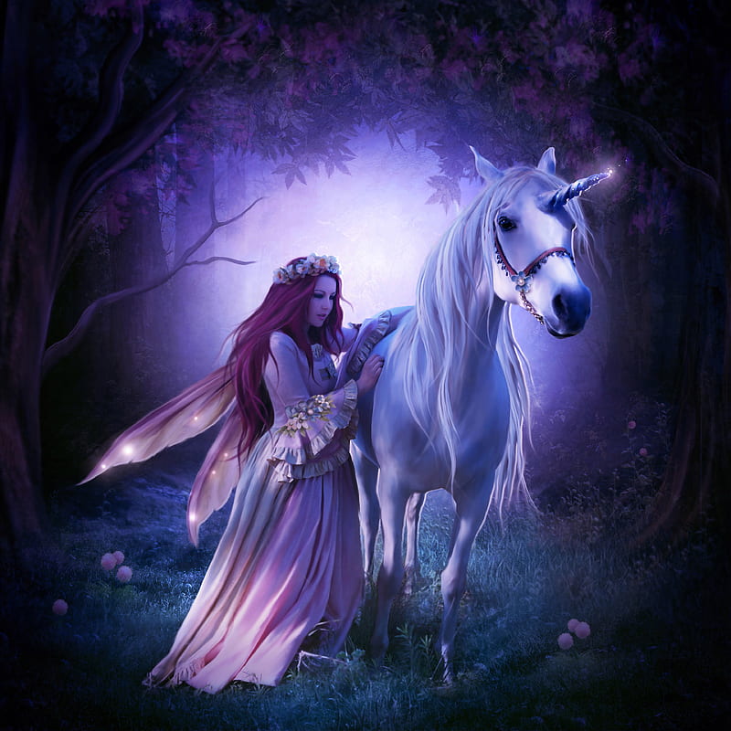 Unicorn Princess, unicorn, fantasy, artist, artwork, digital-art, HD phone wallpaper