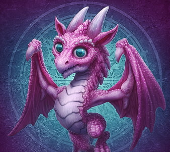 pink baby dragon cartoon
