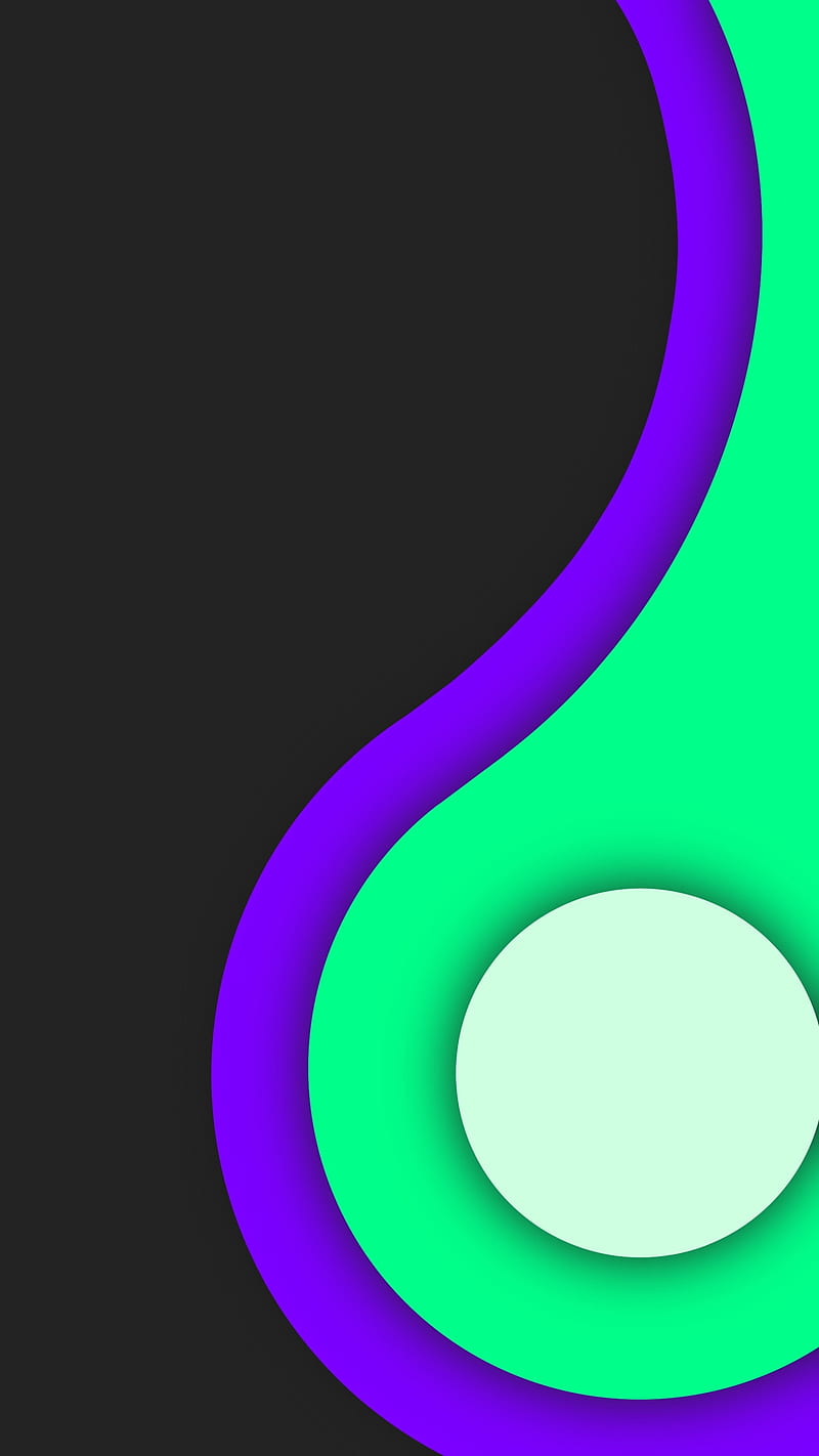 Smooth Layers 01, FMYury, abstract, black, circle, circles, color, colorful, colors, depth, gradient, green, round, rounded, shadows, ultraviolet, violet, HD phone wallpaper