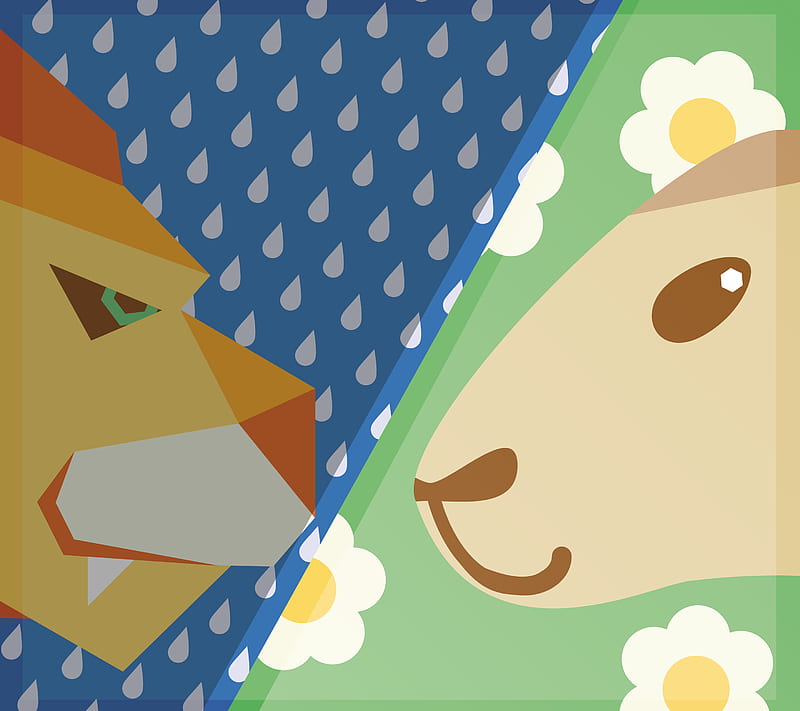 Lion vs Lamb, sheep, weather, spring, rain, HD wallpaper