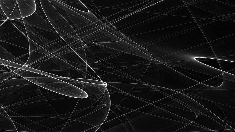 White swirl lines, attractor, nice, swirl, fractal, line, white, abstract, HD wallpaper