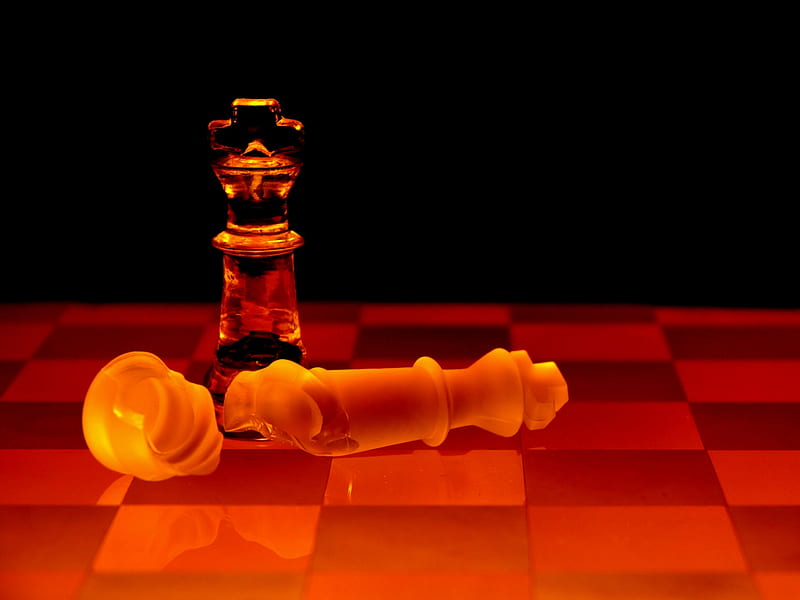 chess combat, red, board, broken, game, pieces, abstract, chess, HD wallpaper