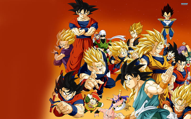 Son Goku, Goku Trunks Gohan Vegeta Super Saiya, dragon ball z