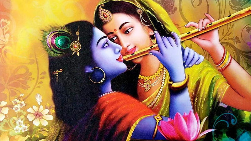 Krishna And Radha With Jewels In Black Background Krishna, HD wallpaper |  Peakpx
