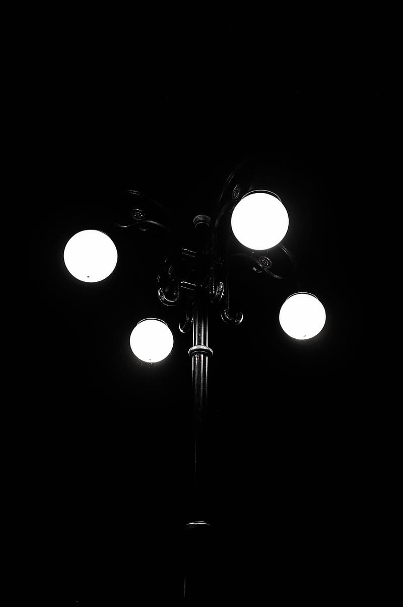 lantern, dark, night, glow, lamppost, HD phone wallpaper