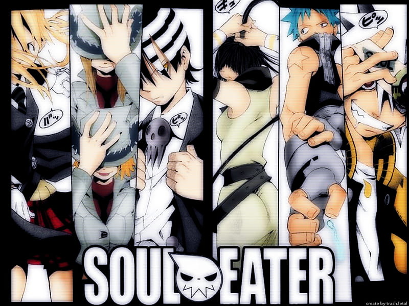 Soul Eater 002, anime, soul eater, liz and patty, death the kid, soul, tsubaki, black star, maka, HD wallpaper