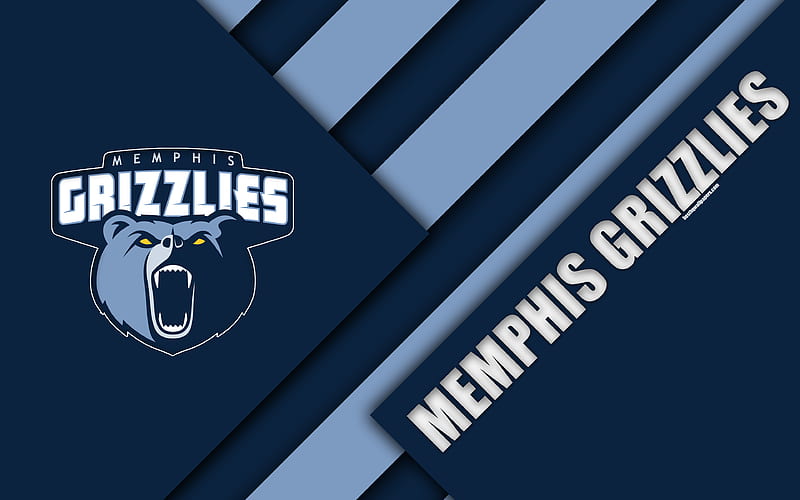Memphis Grizzlies logo, material design, American Basketball Club, blue abstraction, NBA, Memphis, Tennessee, USA, basketball, HD wallpaper