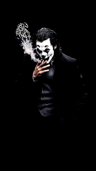 Black Joker, black joker smoke, dark, dark joker, joker laugh, joker smoke, HD phone wallpaper