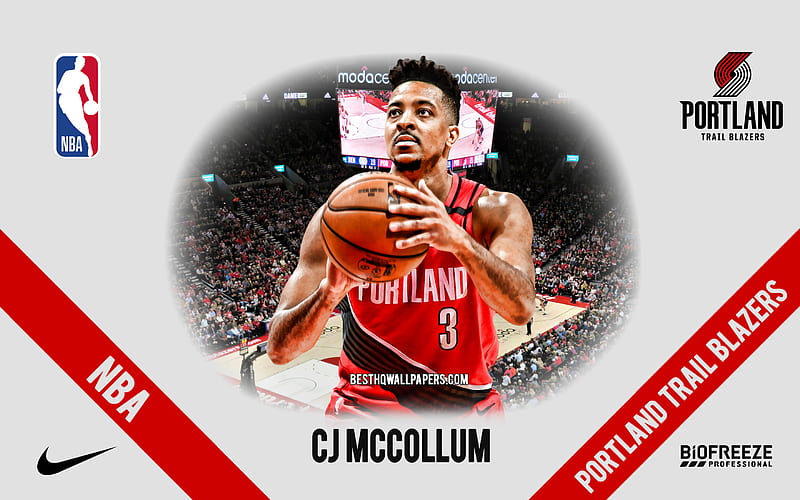 CJ McCollum, Orlando Magic, American Basketball Player, NBA, portrait, USA, basketball, Amway Center, Orlando Magic logo, HD wallpaper