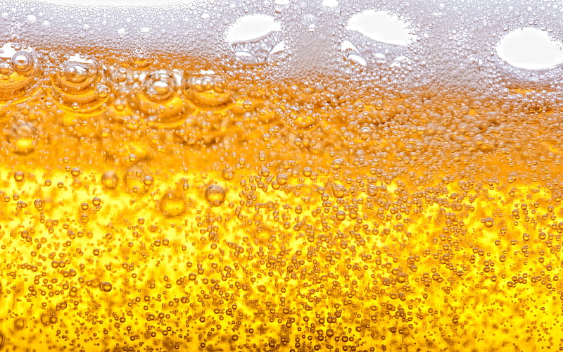beer texture macro, liquid textures, beer foam, beer with bubbles, drinks texture, beer background, beer, light beer, beer with foam texture, HD wallpaper
