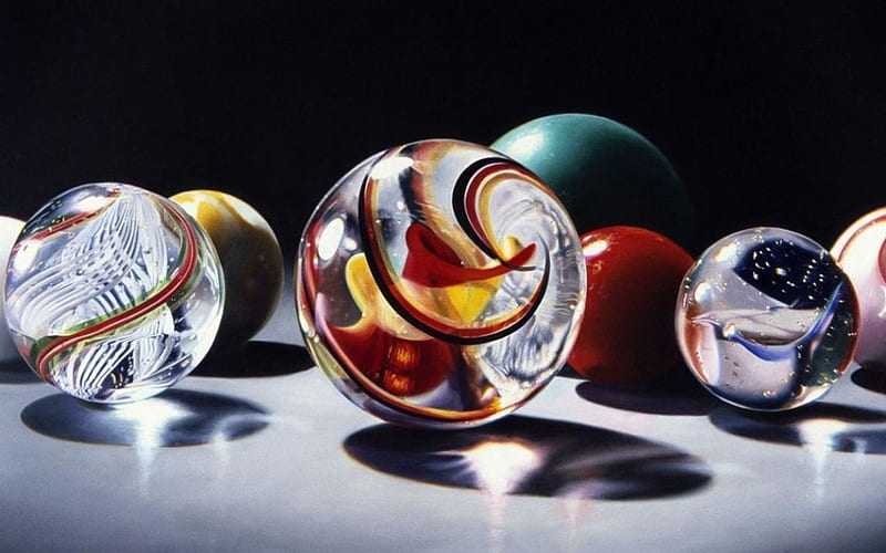 Marbles VI., colorful, game, abstract, glass, graphy, macro, close-up, colours, marbles, toys, HD wallpaper