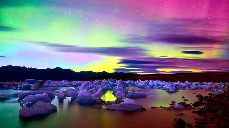Northern Lights Iceland Northern Lights Aurora Ice Nature Iceland Sky Hd Wallpaper Peakpx