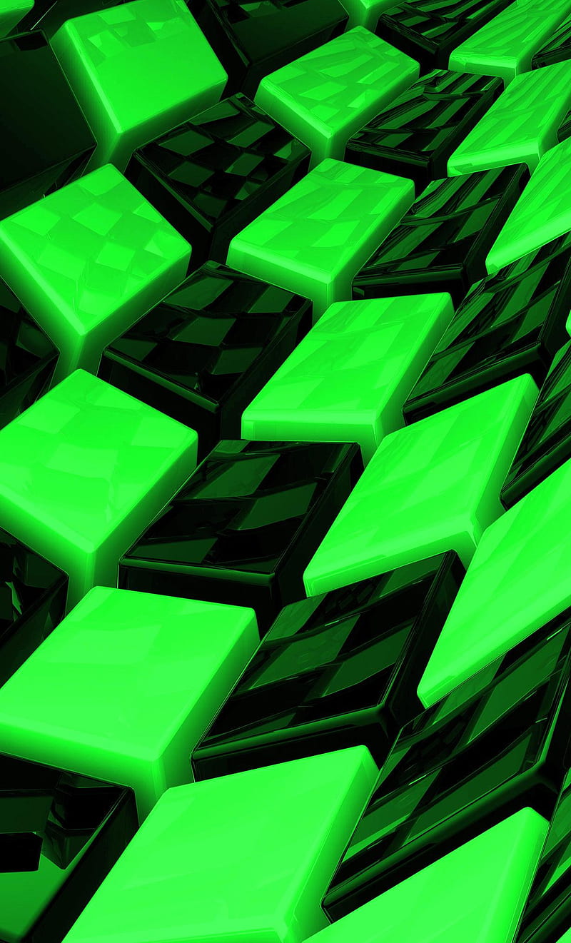 Green Brick, color, cube, HD phone wallpaper