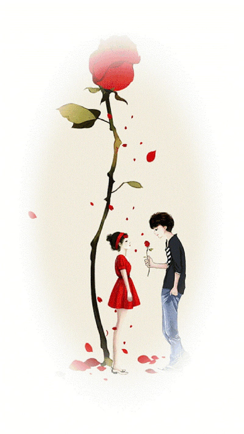 Love, romantic, corazones, rose, HD phone wallpaper
