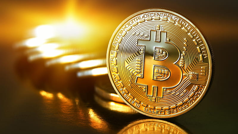 Gold Bitcoin Coin Money, HD wallpaper