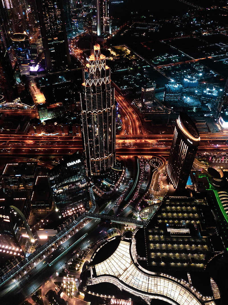 aerial graphy of buildings at night, HD phone wallpaper