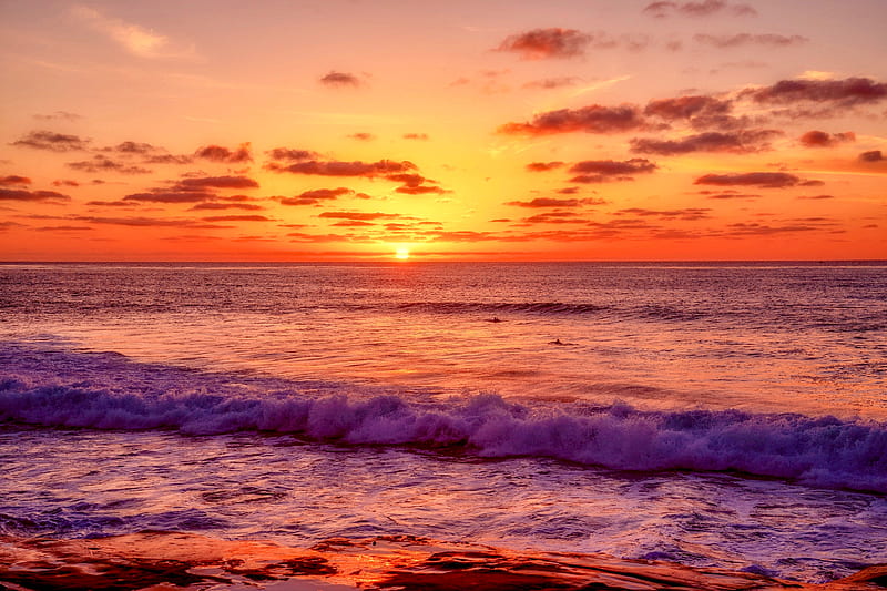 Water Sea Ocean Nature , ocean, sea, nature, sunset, evening, sunrise, HD wallpaper