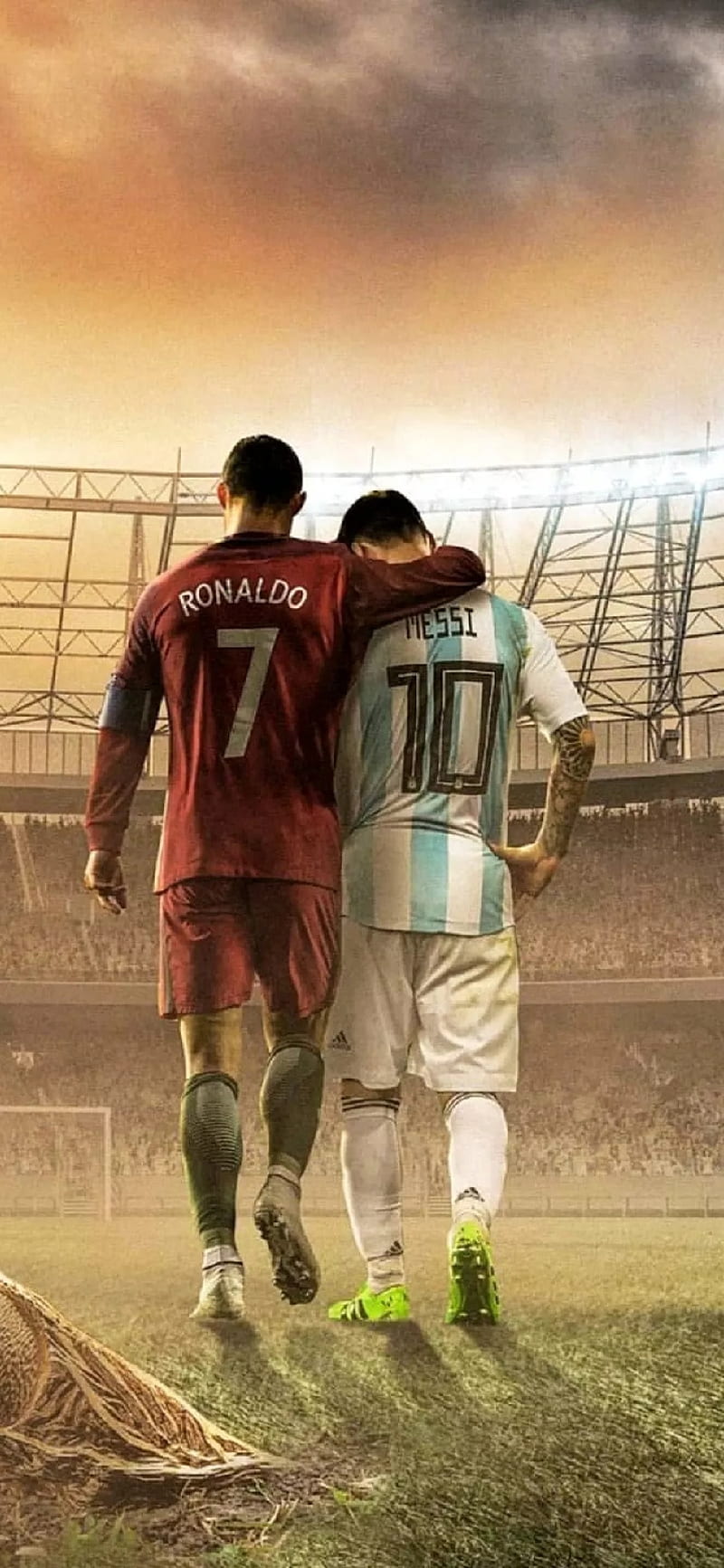 Ronaldo And Messi  Ronaldo Helping Messi Wallpaper Download  MobCup