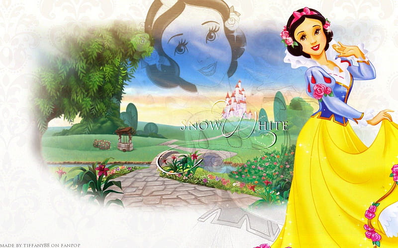 HD wallpaper Castle Of Princess Snow White Garden Harvesting Flowers Photo  Hd Wallpaper For Desktop 19201200  Wallpaper Flare