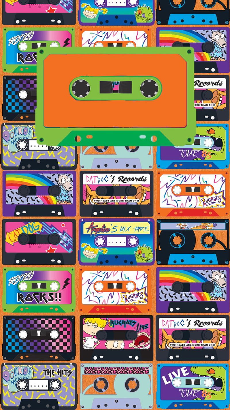 90s Nickelodeon, 90scartoon, cassettetapes, HD phone wallpaper