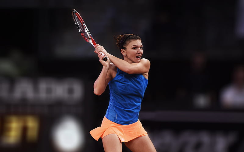 Tennis, Simona Halep, Romanian tennis player, tennis match, WTA, HD wallpaper