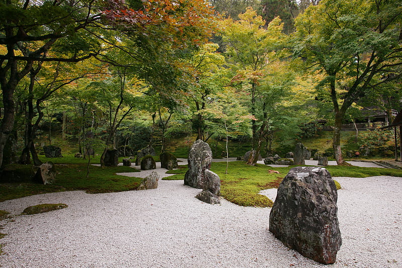 Japanese Garden, rocks, japan, japanese, zen, garden, HD wallpaper