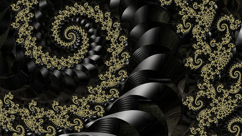 fractal, twisting, spiral, pattern, art, HD wallpaper