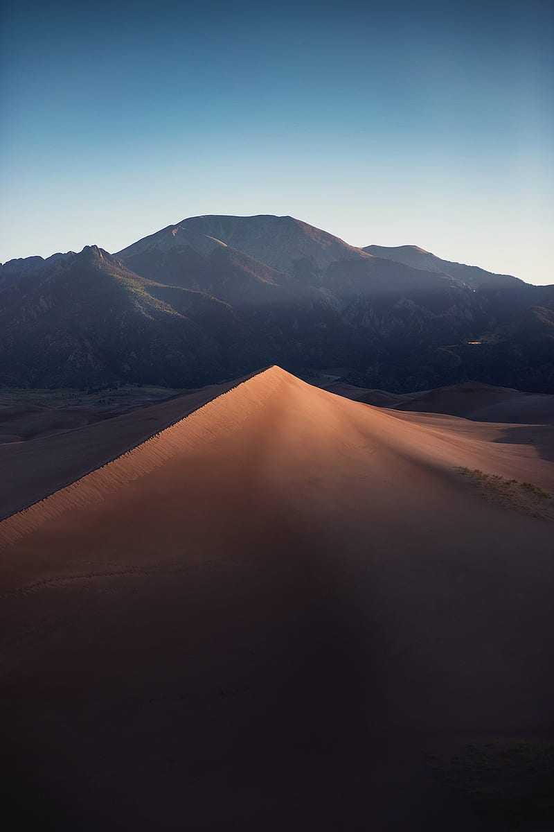 sand, mountains, hills, sky, HD phone wallpaper