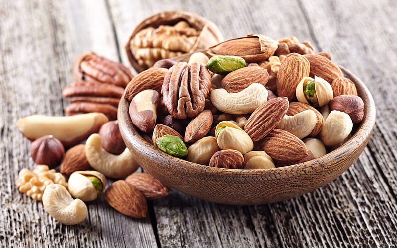 Nuts, almond, walnut, Food, HD wallpaper