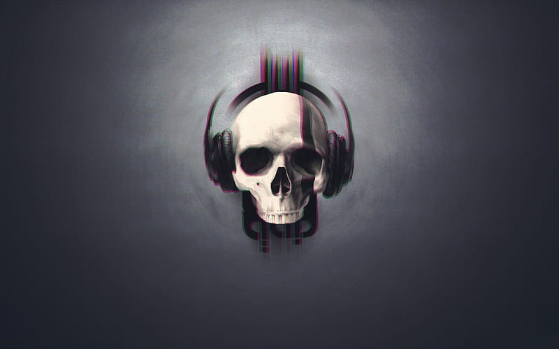 Skull Glitch Art, skull, artist, artwork, digital-art, HD wallpaper