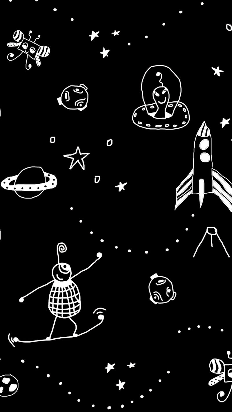 space aliens drawing, Space, astronomy, calm, cosmos, deep space, galaxy, planets, stars, surreal, universe, HD phone wallpaper
